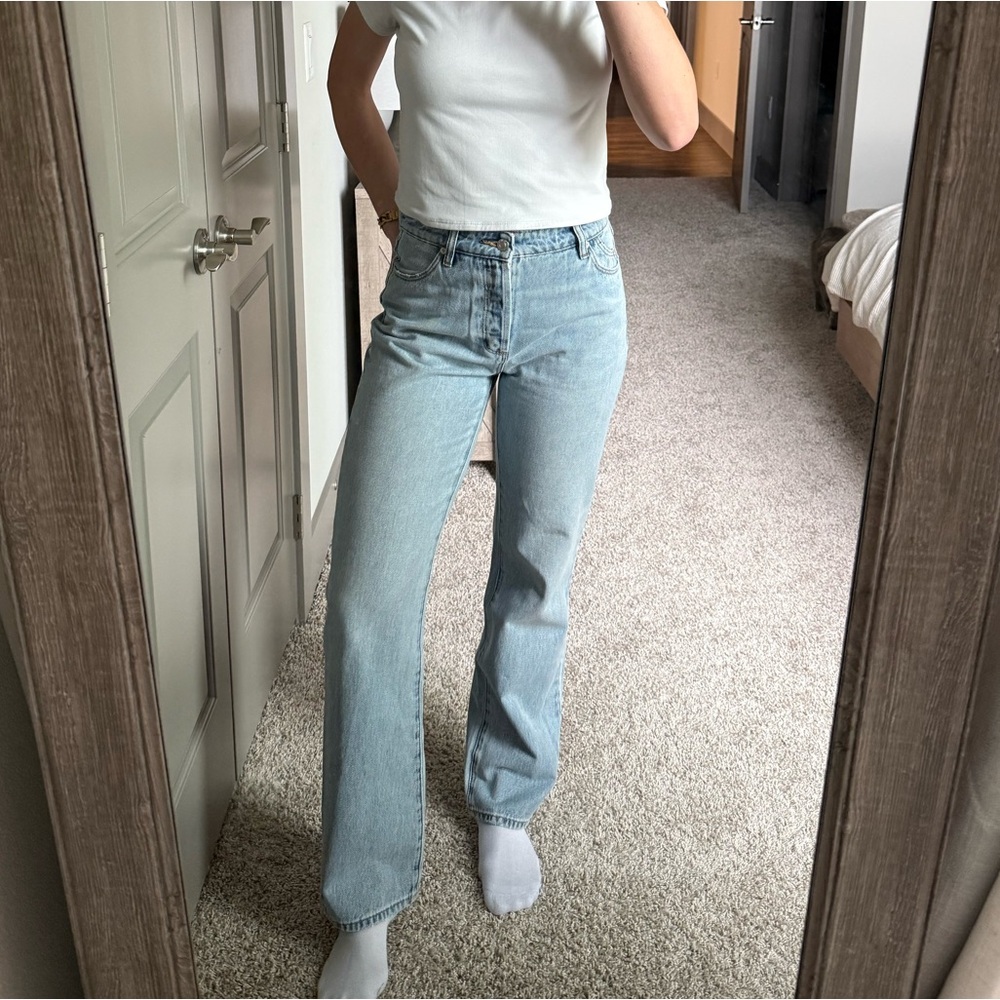 ROLLA'S Light Blue High-Rise Straight Jeans